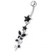 Multi Gems Star Banana Dangling Belly Ring - Monster Piercing