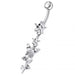 Multi Gems Star Banana Dangling Belly Ring - Monster Piercing