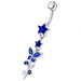 Multi Gems Star Banana Dangling Belly Ring - Monster Piercing