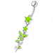 Multi Gems Star Banana Dangling Belly Ring - Monster Piercing