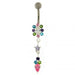 Silver Flower Dangling SS banana Bar Belly Button RingÊ - Monster Piercing