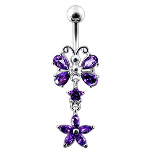 Dragonfly Dangling Belly Ring - Monster Piercing