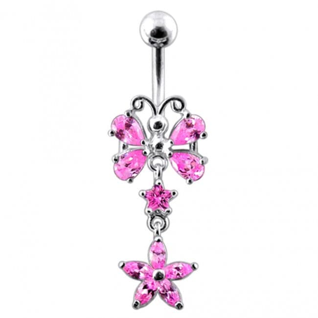 Dragonfly Dangling Belly Ring - Monster Piercing