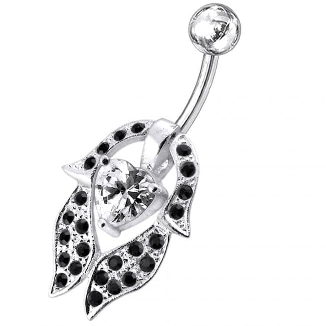 Heart Shaped Flower Petal Belly Ring - Monster Piercing