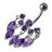 Elegant Gemstone Dangling Belly Ring - Monster Piercing