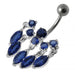 Elegant Gemstone Dangling Belly Ring - Monster Piercing