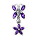 Butterfly Flower Dangling Belly Ring - Monster Piercing