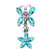 Butterfly Flower Dangling Belly Ring - Monster Piercing