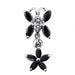 Butterfly Flower Dangling Belly Ring - Monster Piercing