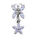 Butterfly Flower Dangling Belly Ring - Monster Piercing