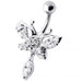 Butterfly Dangling Navel Banana Belly Ring - Monster Piercing