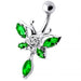 Butterfly Dangling Navel Banana Belly Ring - Monster Piercing