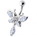 Butterfly Dangling Navel Banana Belly Ring - Monster Piercing