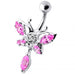 Butterfly Dangling Navel Banana Belly Ring - Monster Piercing