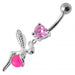 Angel & Dangling Pearl Jeweled Belly Ring - Monster Piercing