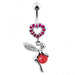 Angel Heart & Ball Jeweled Belly Ring - Monster Piercing