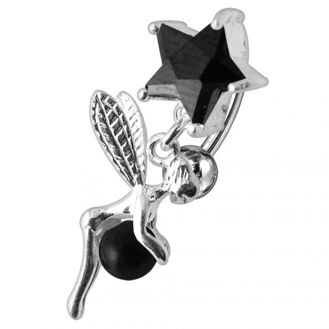 Angel Star & Ball Jeweled Belly Ring - Monster Piercing