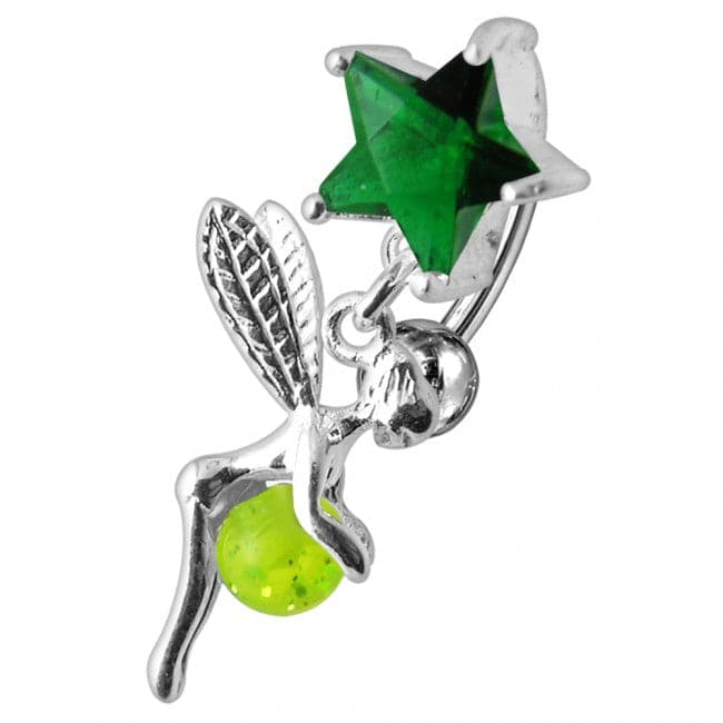 Angel Star & Ball Jeweled Belly Ring - Monster Piercing