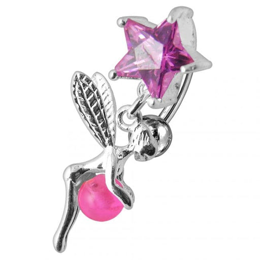 Angel Star & Ball Jeweled Belly Ring - Monster Piercing