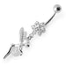 Angel Flower & Ball Jeweled Belly Ring - Monster Piercing