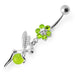 Angel Flower & Ball Jeweled Belly Ring - Monster Piercing