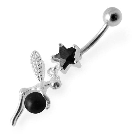 Star Angel & Ball Jeweled Belly Ring - Monster Piercing