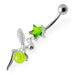 Star Angel & Ball Jeweled Belly Ring - Monster Piercing