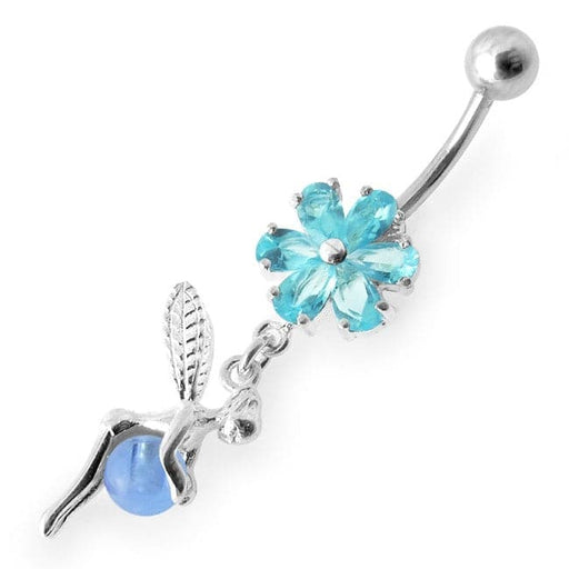 Daisy Angel & Ball Jeweled Belly Ring - Monster Piercing