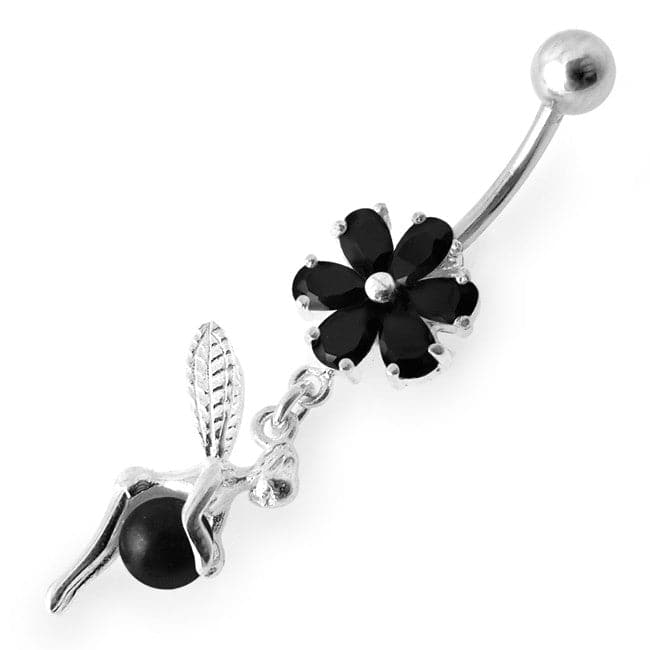 Daisy Angel & Ball Jeweled Belly Ring - Monster Piercing