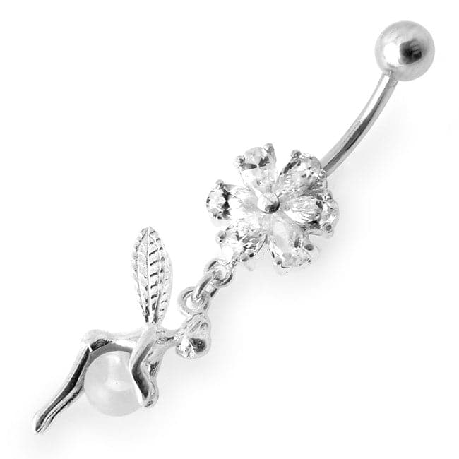 Daisy Angel & Ball Jeweled Belly Ring - Monster Piercing