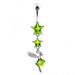 Double Star Angel & Ball Jeweled Belly Ring - Monster Piercing