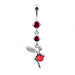 Double Gem Angel & Ball Jeweled Belly Ring - Monster Piercing