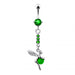 Dangling Gem Angel & Ball Jeweled Belly Ring - Monster Piercing