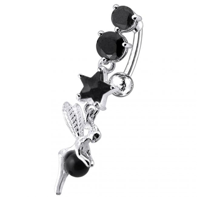 Star and Gem Angel Jeweled Belly Ring - Monster Piercing