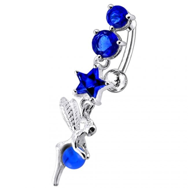 Star and Gem Angel Jeweled Belly Ring - Monster Piercing