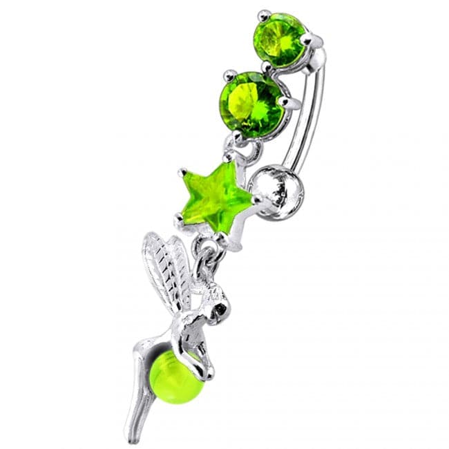 Star and Gem Angel Jeweled Belly Ring - Monster Piercing