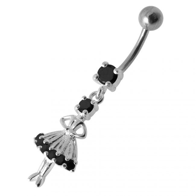 Balerina & Gem Jeweled Belly Ring - Monster Piercing