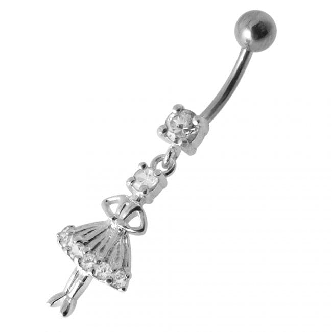 Balerina & Gem Jeweled Belly Ring - Monster Piercing