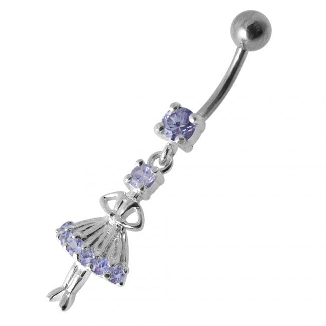 Balerina & Gem Jeweled Belly Ring - Monster Piercing