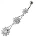 Three Flower Jeweled Belly Ring - Monster Piercing