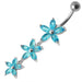 Flower Trio Dangling Belly Ring - Monster Piercing