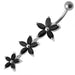 Flower Trio Dangling Belly Ring - Monster Piercing