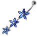 Flower Trio Dangling Belly Ring - Monster Piercing