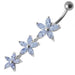 Flower Trio Dangling Belly Ring - Monster Piercing