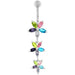 Flower Trio Dangling Belly Ring - Monster Piercing