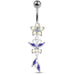 Flower & Butterfly Dangling Belly Ring - Monster Piercing