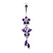 Flower & Butterfly Dangling Belly Ring - Monster Piercing