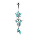 Flower & Butterfly Dangling Belly Ring - Monster Piercing