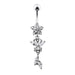 Flower & Butterfly Dangling Belly Ring - Monster Piercing