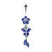 Flower & Butterfly Dangling Belly Ring - Monster Piercing